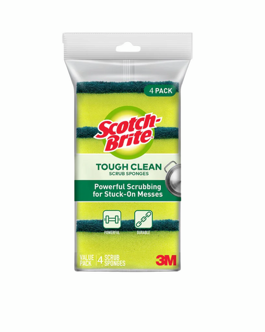 SCOTCH BRITE Kitchen Tough Cleaning Dual-Sided Scouring Sponge (4pcs)
